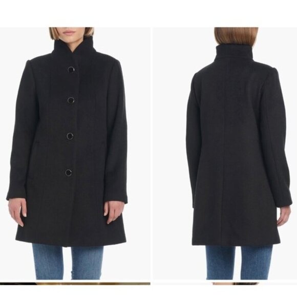 Kate Spade High Neck Wool Blend Coat black small - Picture 1 of 15